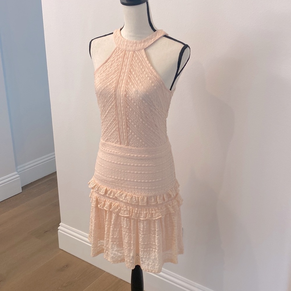 Bebe pink stripe lace dress - Picture 2 of 7